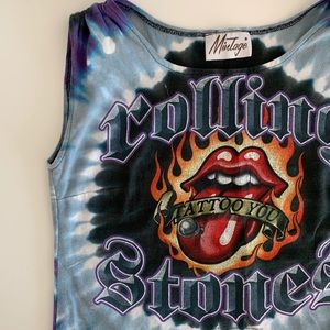 Vintage Reworked Rolling Stones Tie Dye Tank